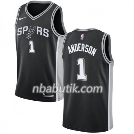 NBA Mænd Trøje San Antonio Spurs Kyle Anderson 1 Nike 2017-18 Sort Swingman NBA Mænd Trøje San Antonio Spurs Kyle Anderson 1 Nike 2017-18 Sort Swingman